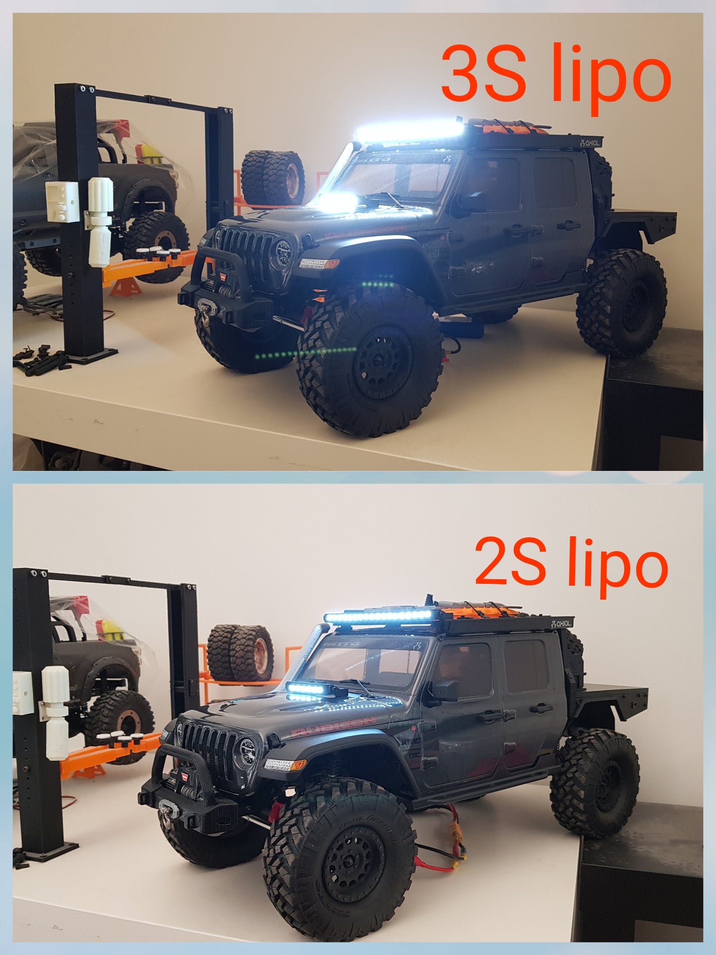 Axial scx10.3 Jeep gladiator JT- Roof rack+Light bar